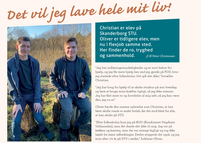 Specialkompasset har i foråret været på besøg og interviewe to af vores nu tidligere elever, du kan læse artiklen ved at klikke her eller på billedet af artiklen. Specialkompasset har i foråret været på besøg og interviewe to af vores nu tidligere elever, du kan læse artiklen ved at klikke her eller på billedet af artiklen.